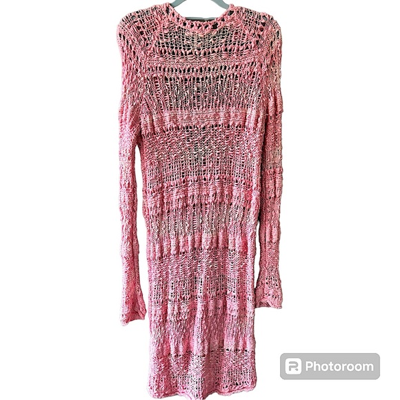 Free People Ombré Crochet Cardi in Pink. Size Small. - Picture 3 of 10